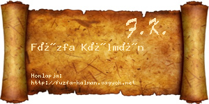 Füzfa Kálmán névjegykártya
